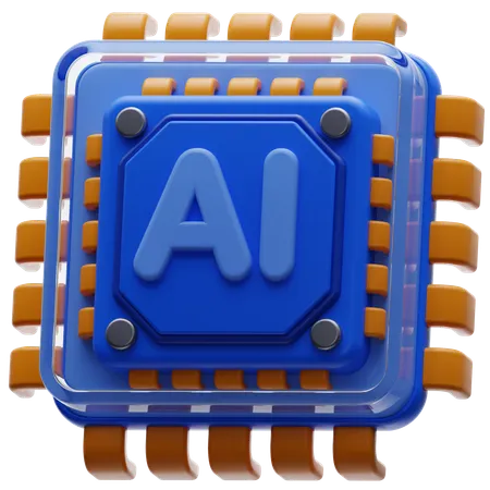 Ai Chip  3D Icon