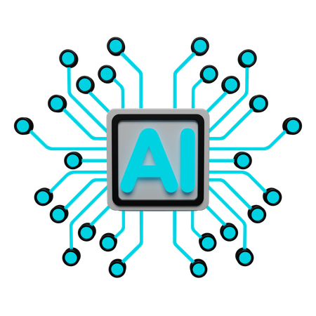 Ai Chip  3D Icon