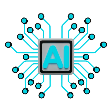 Ai Chip  3D Icon