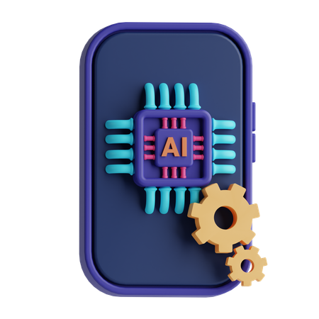 Ai Chip  3D Icon