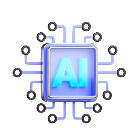 Ai Chip  3D Icon