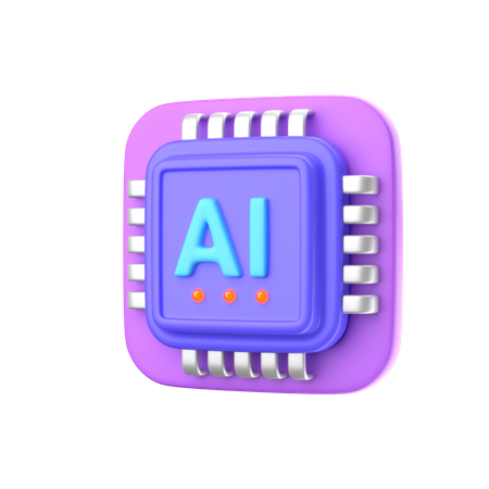 Ai Chip  3D Icon