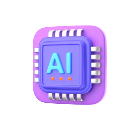 Ai Chip  3D Icon