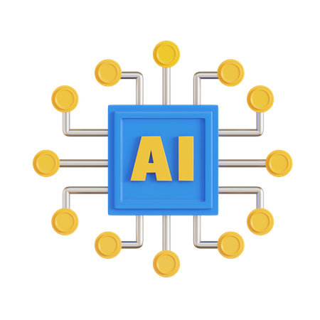 Ai Chip  3D Icon