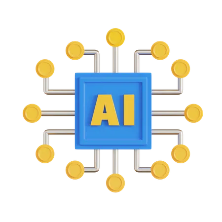 Ai Chip  3D Icon