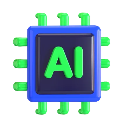 Ai Chip  3D Icon