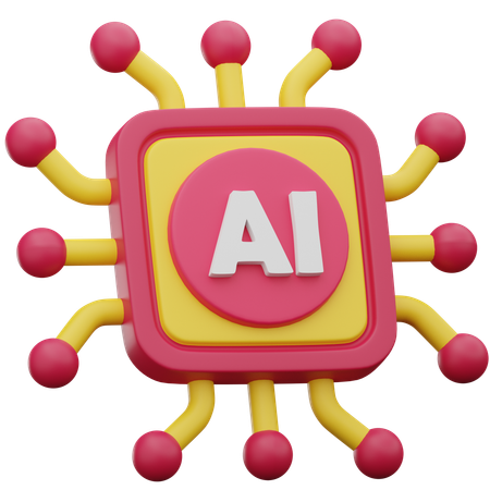 Ai Chip  3D Icon