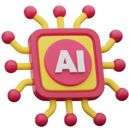 Ai Chip  3D Icon