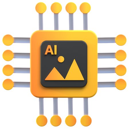 Ai Chip  3D Icon