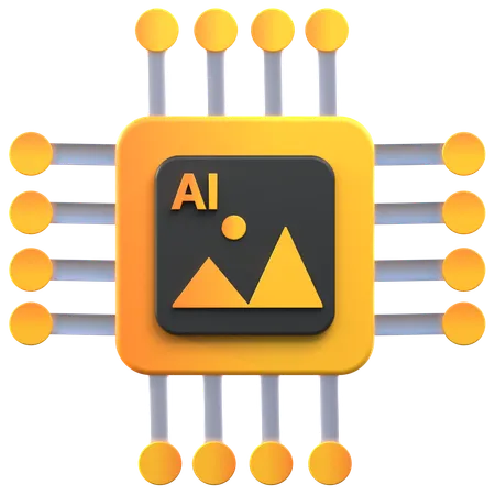 Ai Chip  3D Icon