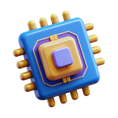 Ai Chip  3D Icon