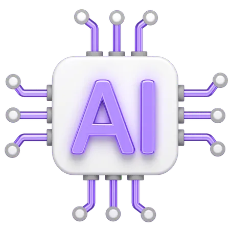 Ai Chip  3D Icon