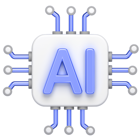 Ai Chip  3D Icon