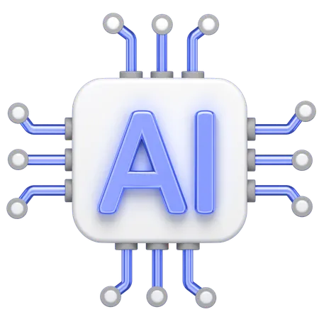 Ai Chip  3D Icon