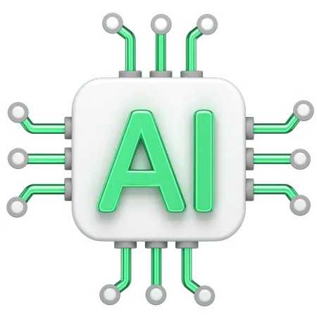 Ai Chip  3D Icon