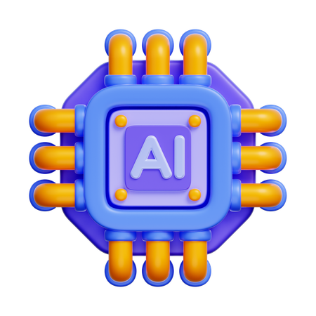 AI chip  3D Icon