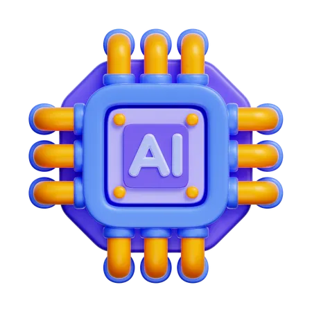 AI chip  3D Icon