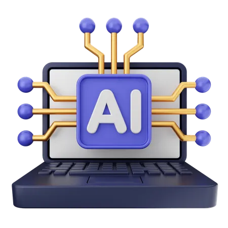 Ai Chip  3D Icon