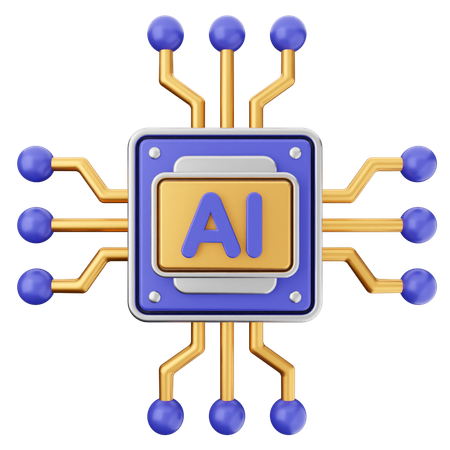 Ai Chip  3D Icon