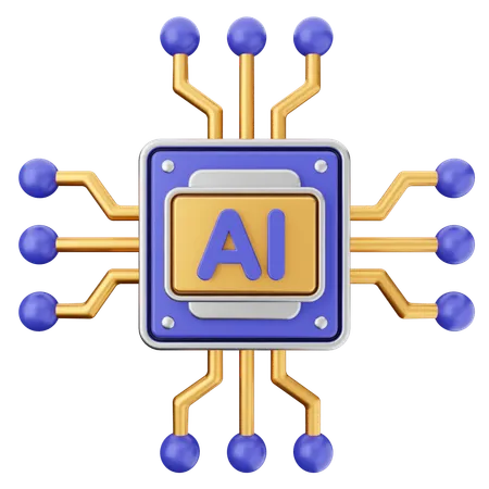 Ai Chip  3D Icon