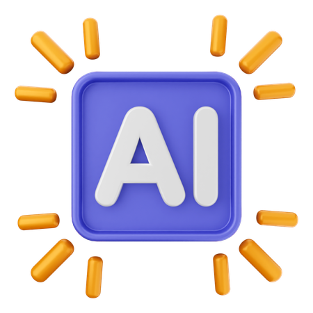 Ai Chip  3D Icon