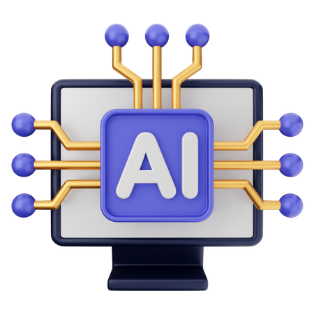 Ai Chip  3D Icon