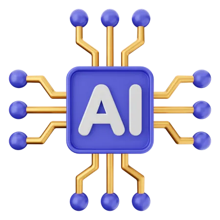 Ai Chip  3D Icon