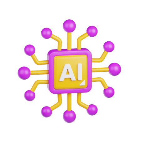 Ai Chip  3D Icon