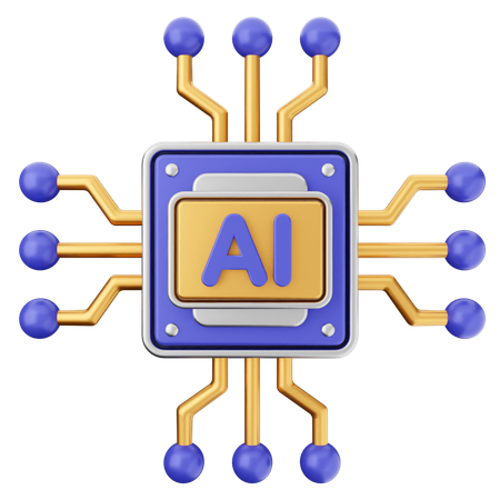 Ai Chip  3D Icon