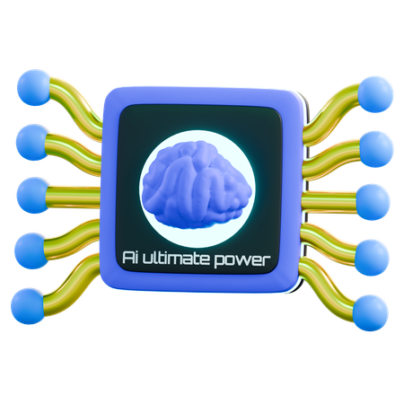 Ai Chip  3D Icon