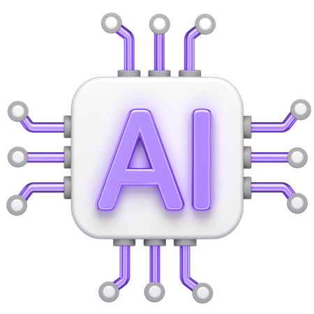 Ai Chip  3D Icon
