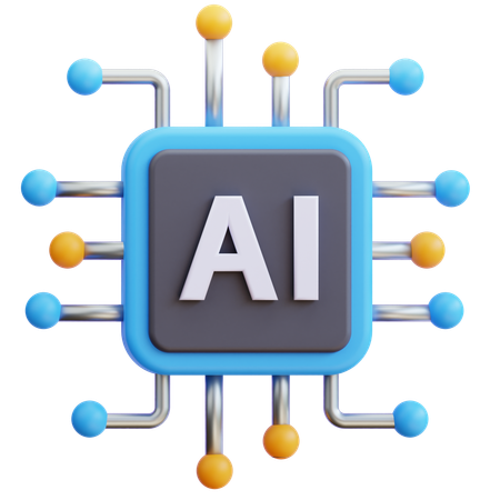 Ai Chip  3D Icon
