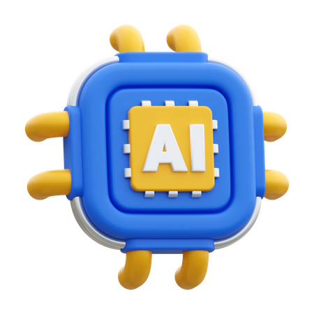 Ai Chip  3D Icon