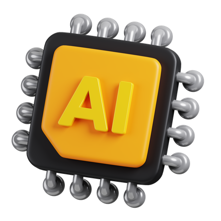 AI Chip  3D Icon