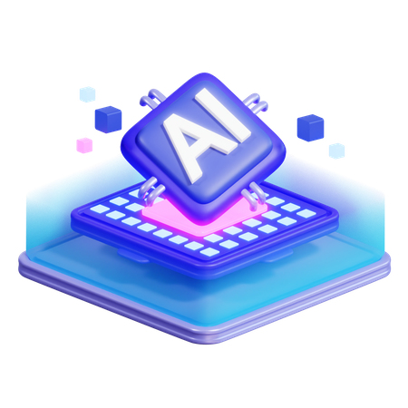 Ai Chip  3D Icon