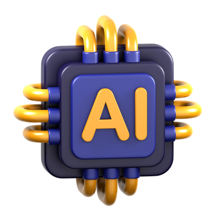Ai Chip  3D Icon