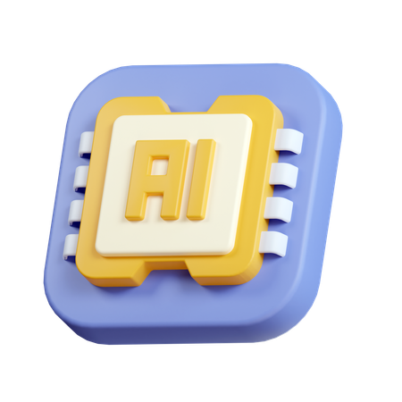 Ai Chip  3D Icon