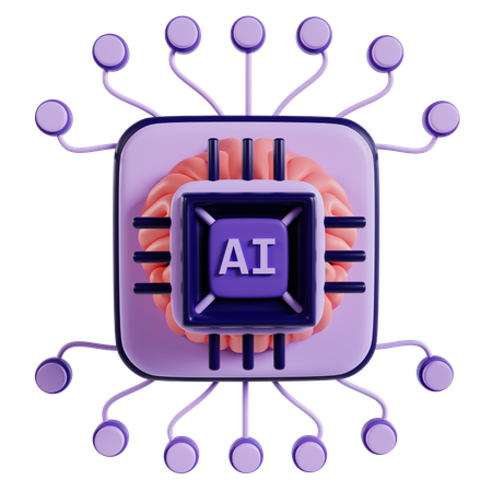 Ai Chip  3D Icon