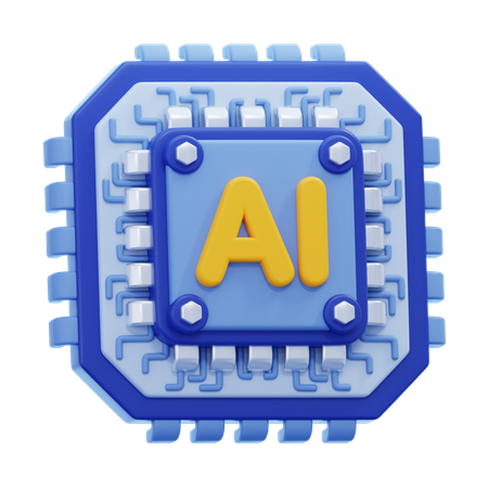 Ai Chip  3D Icon