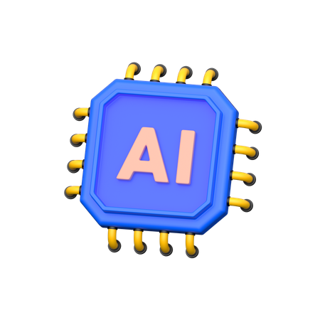 Ai Chip  3D Icon