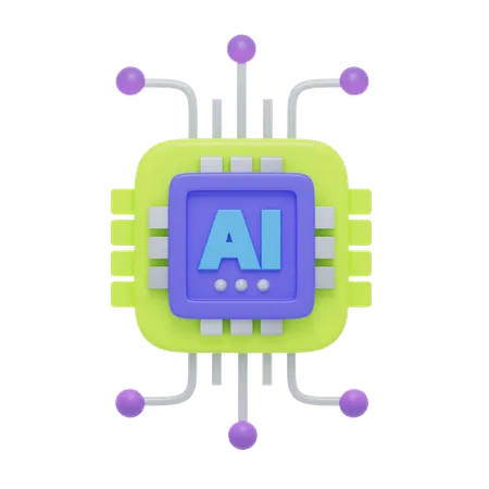 Artificial Intelligence Technology 3 D Illustrations 3D Icon
