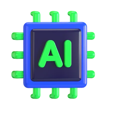 Ai Chip 3 D Illustration Good For Artificial Intelligence Design 3D Icon