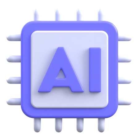 Ai chip ai  3D Icon