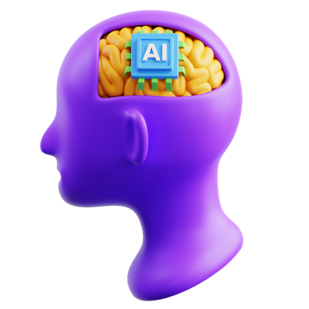 Ai Chip Brain  3D Icon