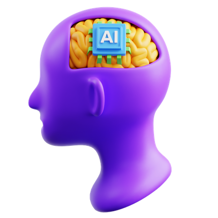 Ai Chip Brain  3D Icon