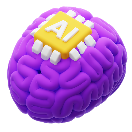 Ai Chip Brain  3D Icon