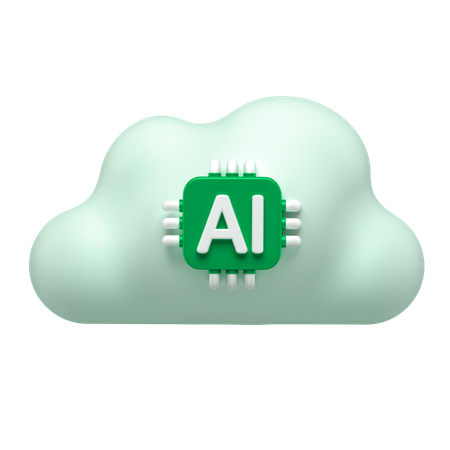 Ai Chip Cloud  3D Icon