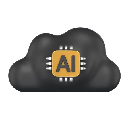 3 D Icon Of An Ai Based Cloud 3D Icon