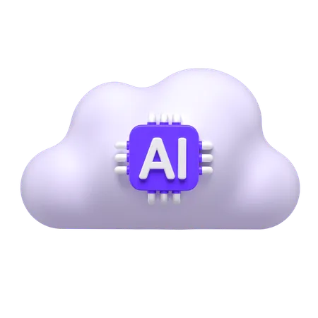 Ai Chip Cloud  3D Icon