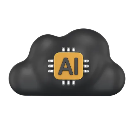 Ai Chip Cloud  3D Icon